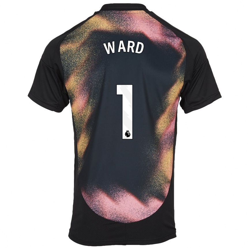 Kids Football Danny Ward #1 Black White Away Jersey 2024/25 T-Shirt Uk