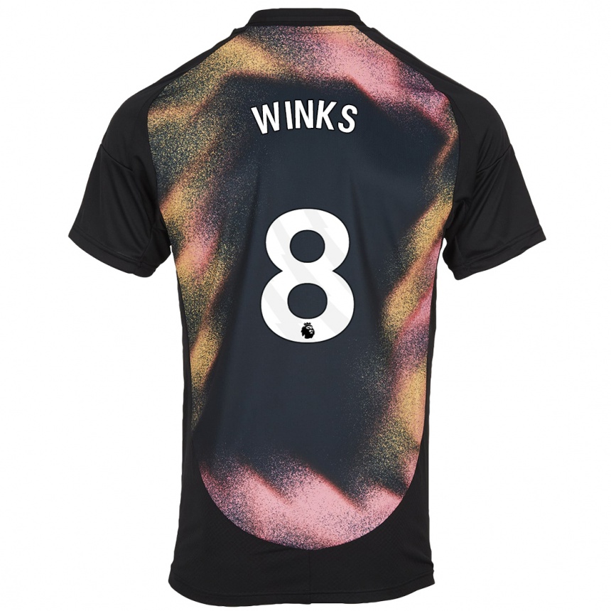 Kids Football Harry Winks #8 Black White Away Jersey 2024/25 T-Shirt Uk