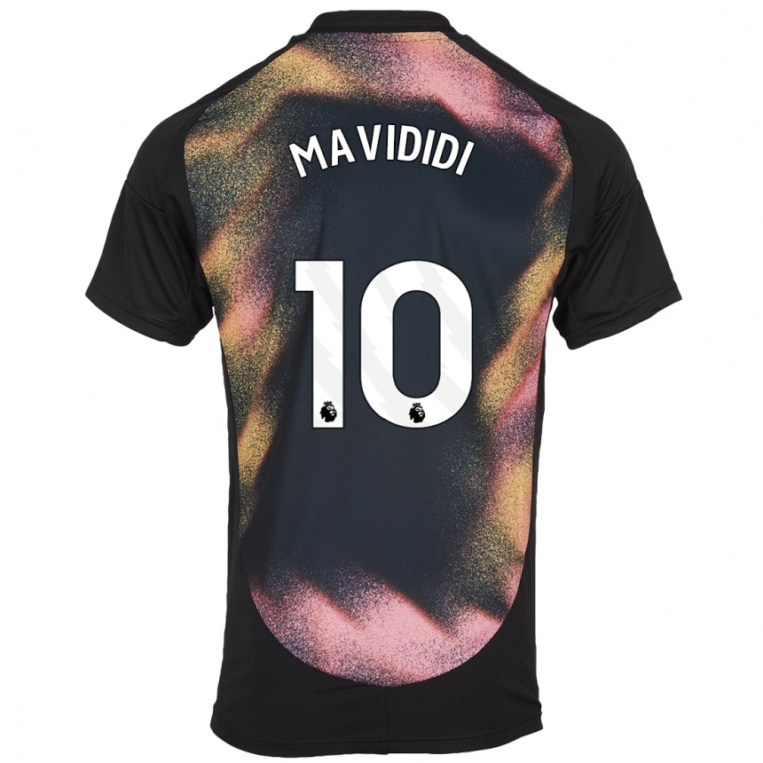 Kids Football Stephy Mavididi #10 Black White Away Jersey 2024/25 T-Shirt Uk