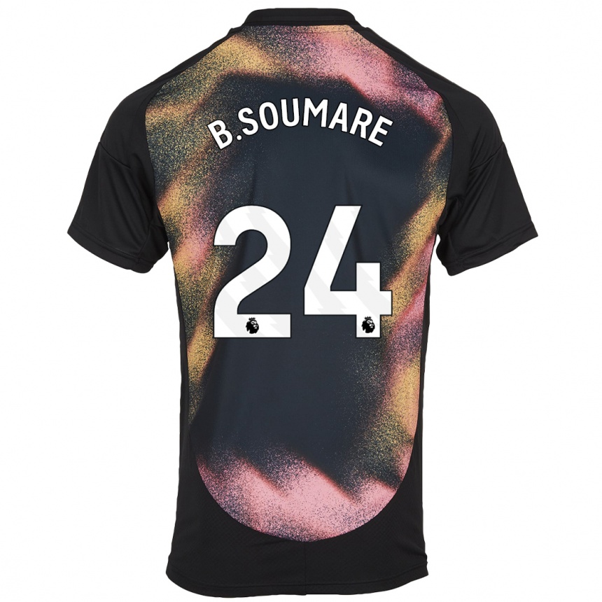 Kids Football Boubakary Soumaré #24 Black White Away Jersey 2024/25 T-Shirt Uk