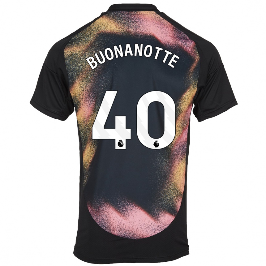 Kids Football Facundo Buonanotte #40 Black White Away Jersey 2024/25 T-Shirt Uk