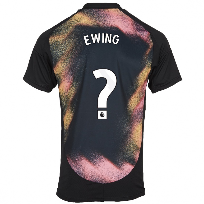 Kids Football Oliver Ewing #0 Black White Away Jersey 2024/25 T-Shirt Uk