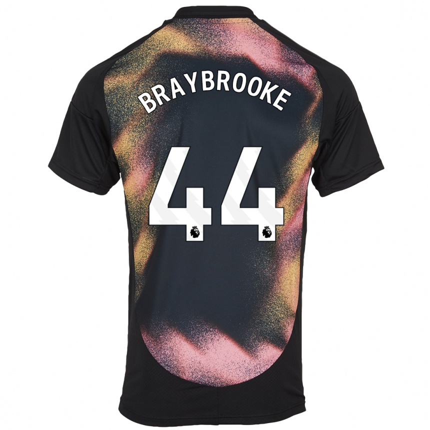 Kids Football Sammy Braybrooke #44 Black White Away Jersey 2024/25 T-Shirt Uk