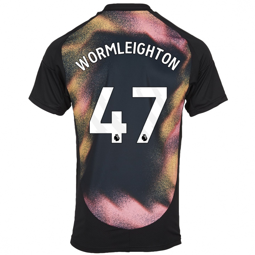 Kids Football Joe Wormleighton #47 Black White Away Jersey 2024/25 T-Shirt Uk