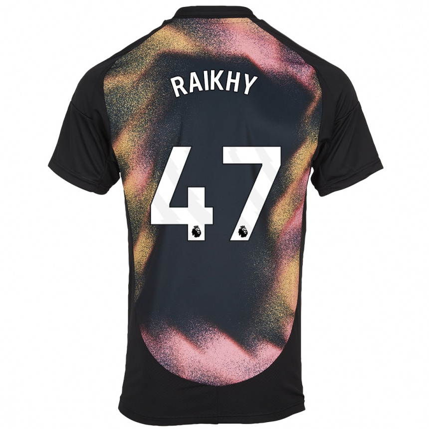 Kids Football Arjan Raikhy #47 Black White Away Jersey 2024/25 T-Shirt Uk