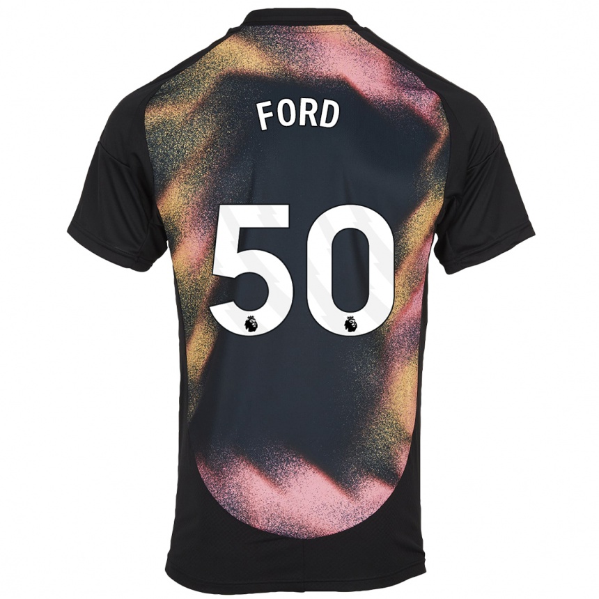 Kids Football Harvey Godsmark-Ford #50 Black White Away Jersey 2024/25 T-Shirt Uk