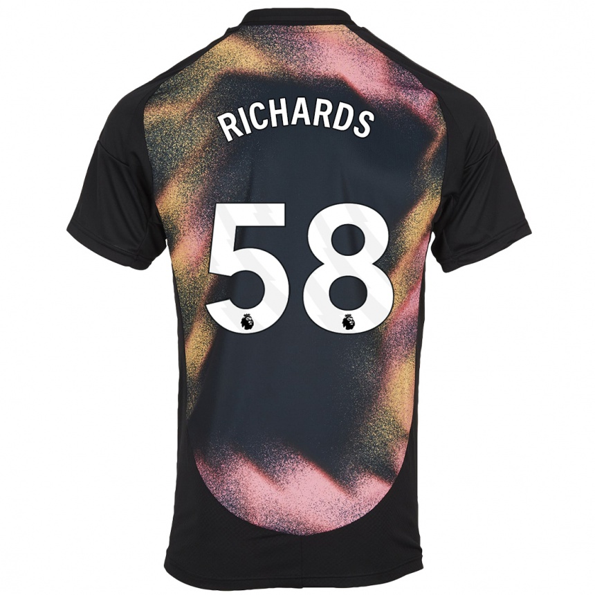 Kids Football Amani Richards #58 Black White Away Jersey 2024/25 T-Shirt Uk