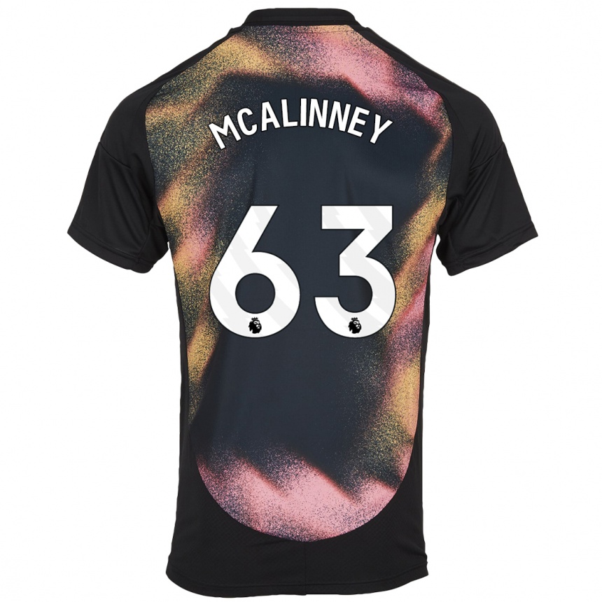 Kids Football Liam Mcalinney #63 Black White Away Jersey 2024/25 T-Shirt Uk