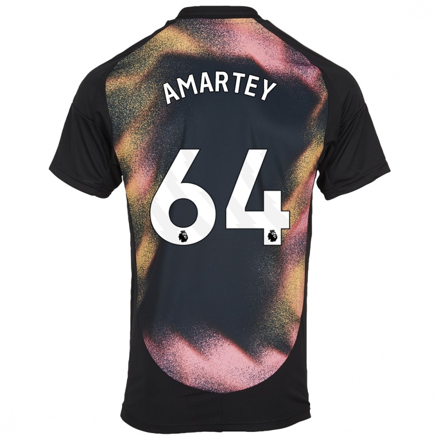 Kids Football Bobby Amartey #64 Black White Away Jersey 2024/25 T-Shirt Uk