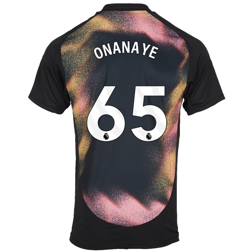 Kids Football Toby Onanaye #65 Black White Away Jersey 2024/25 T-Shirt Uk