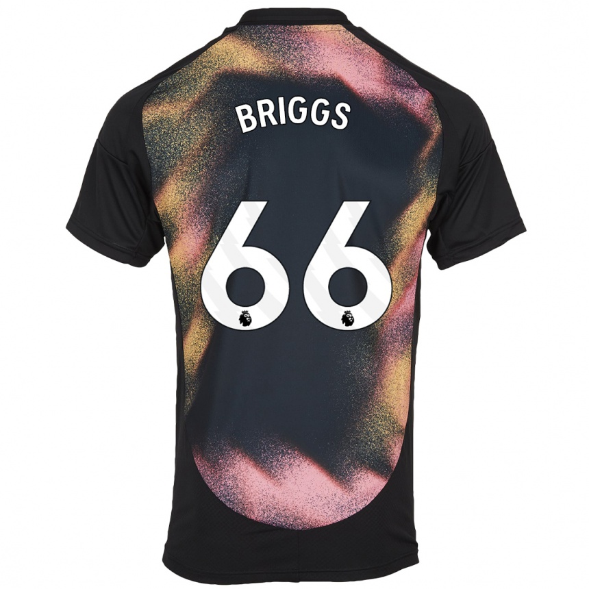 Kids Football Logan Briggs #66 Black White Away Jersey 2024/25 T-Shirt Uk