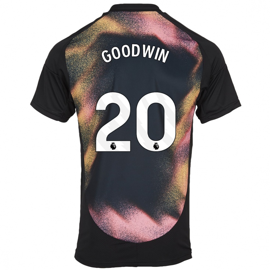 Kids Football Missy Goodwin #20 Black White Away Jersey 2024/25 T-Shirt Uk