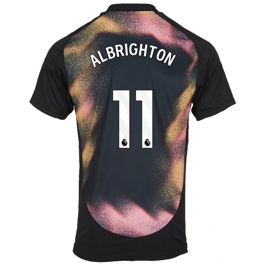 Kids Football Marc Albrighton #11 Black White Away Jersey 2024/25 T-Shirt Uk