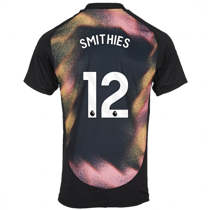 Kids Football Alex Smithies #12 Black White Away Jersey 2024/25 T-Shirt Uk