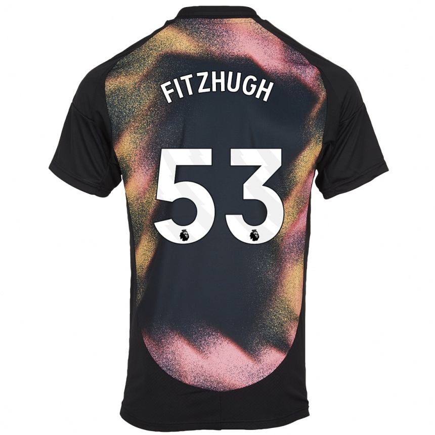 Kids Football Ethan Fitzhugh #53 Black White Away Jersey 2024/25 T-Shirt Uk