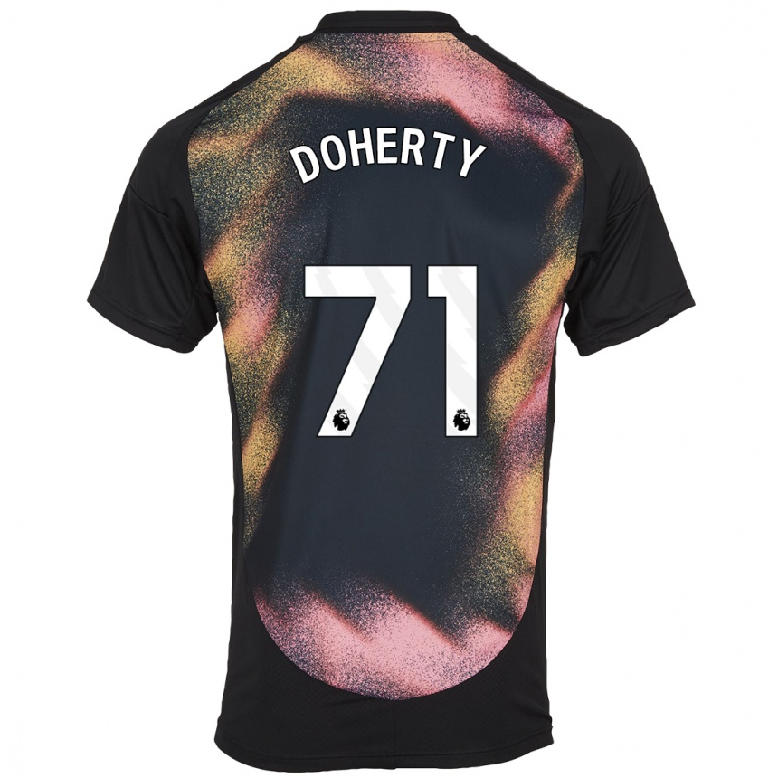 Kids Football Arlo Doherty #71 Black White Away Jersey 2024/25 T-Shirt Uk