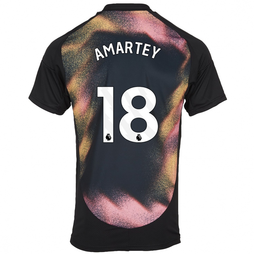 Kids Football Daniel Amartey #18 Black White Away Jersey 2024/25 T-Shirt Uk