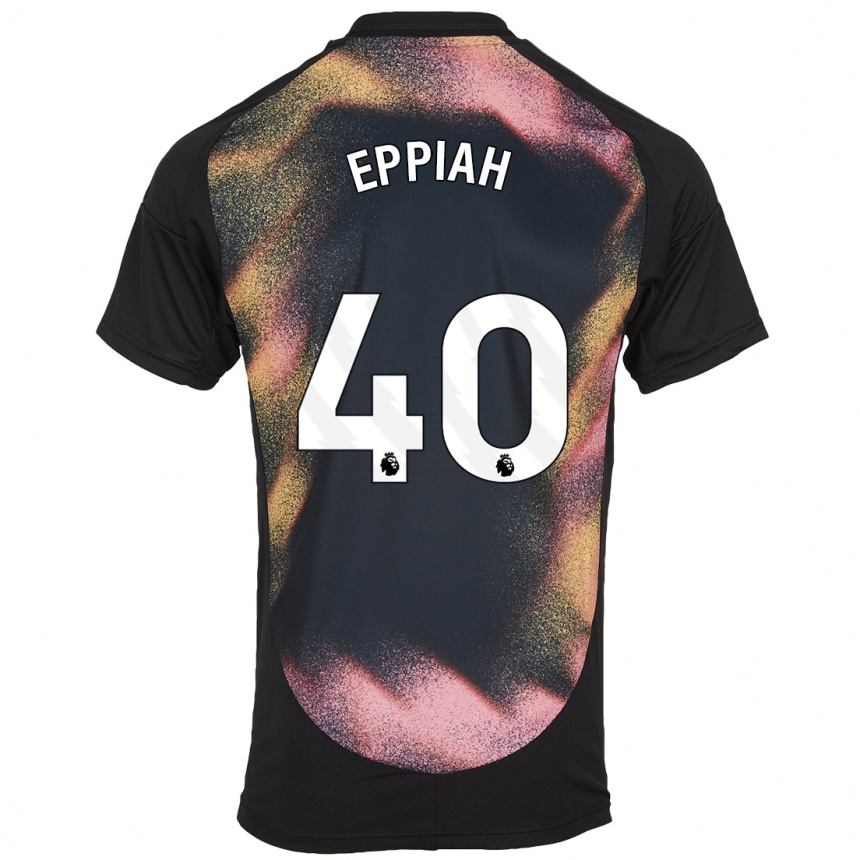 Kids Football Josh Eppiah #40 Black White Away Jersey 2024/25 T-Shirt Uk