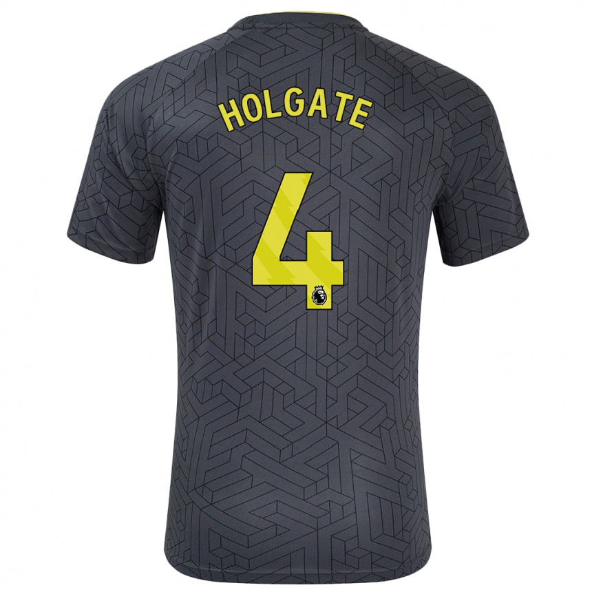 Kids Football Mason Holgate #4 Black Yellow Away Jersey 2024/25 T-Shirt Uk