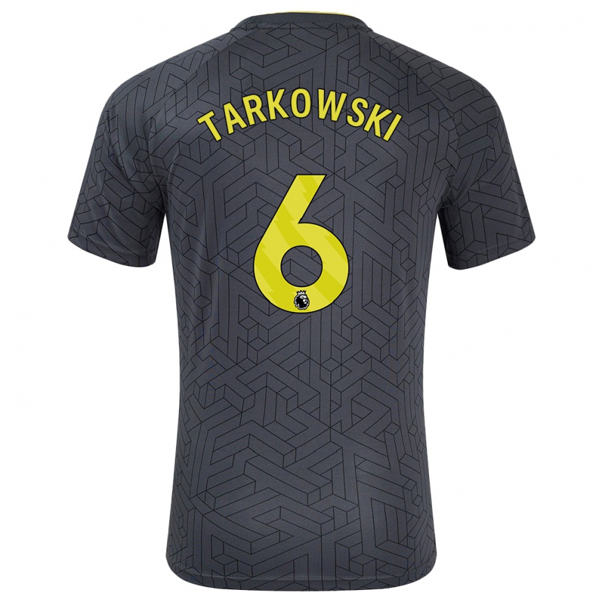 Kids Football James Tarkowski #6 Black Yellow Away Jersey 2024/25 T-Shirt Uk