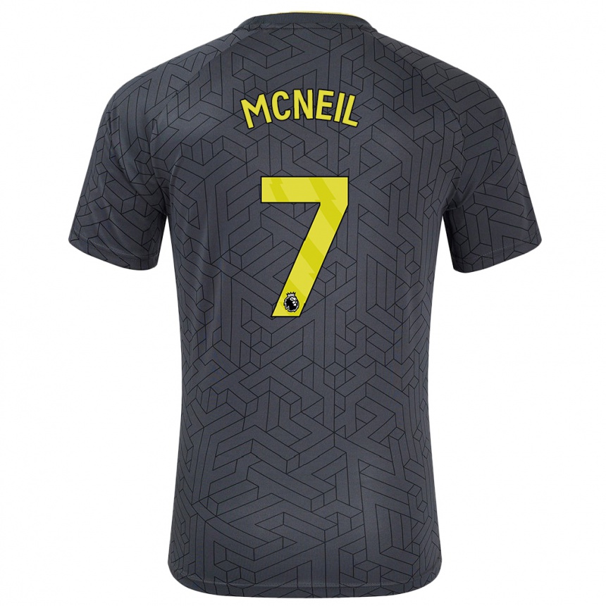 Kids Football Dwight Mcneil #7 Black Yellow Away Jersey 2024/25 T-Shirt Uk