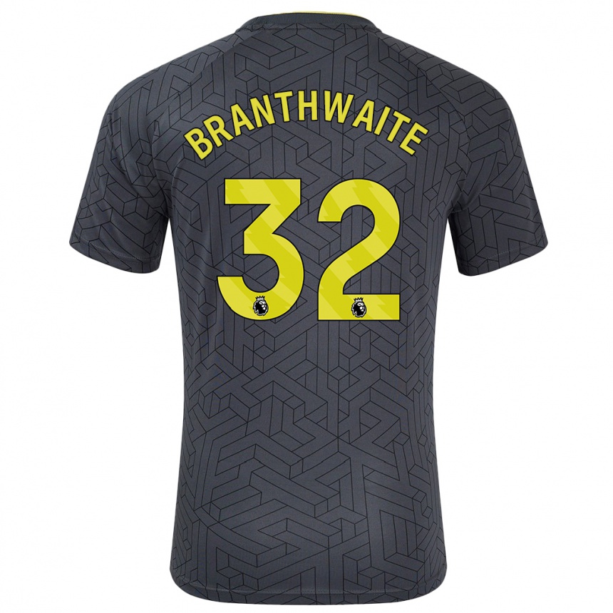 Kids Football Jarrad Branthwaite #32 Black Yellow Away Jersey 2024/25 T-Shirt Uk