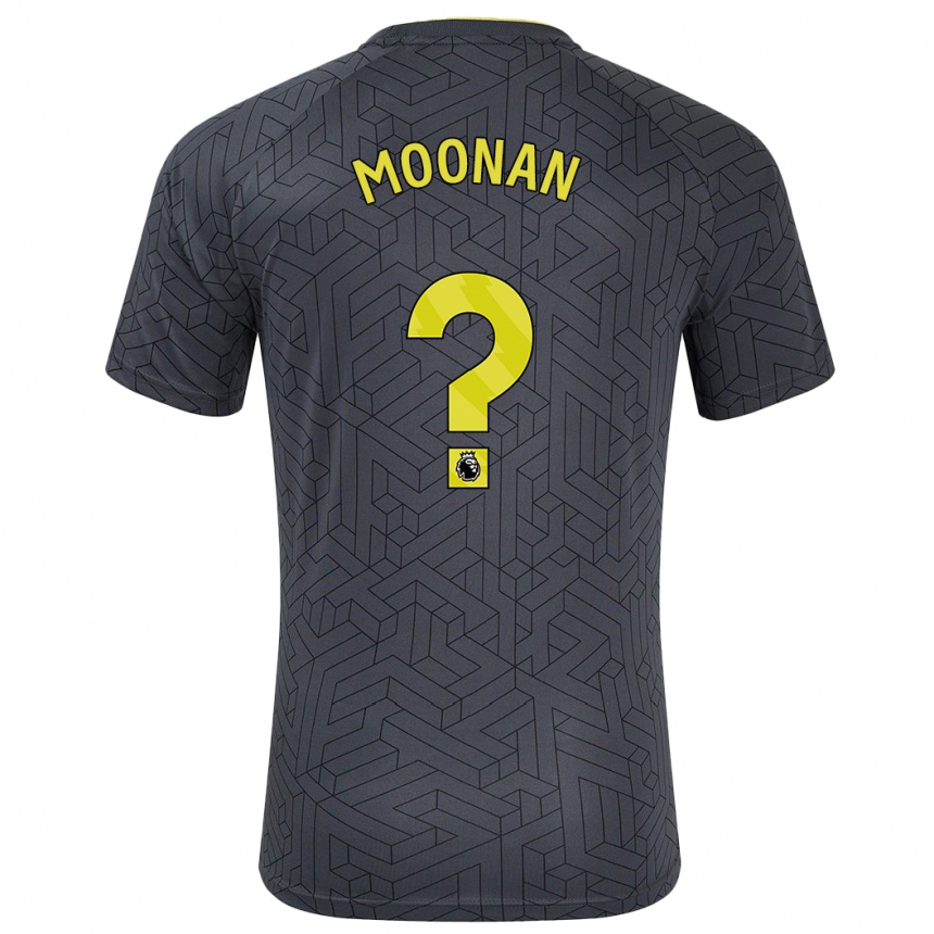 Kids Football Bradley Moonan #0 Black Yellow Away Jersey 2024/25 T-Shirt Uk