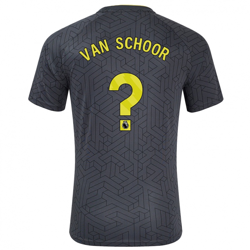 Kids Football Joshua Van Schoor #0 Black Yellow Away Jersey 2024/25 T-Shirt Uk