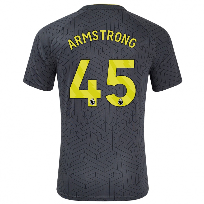 Kids Football Harrison Armstrong #45 Black Yellow Away Jersey 2024/25 T-Shirt Uk