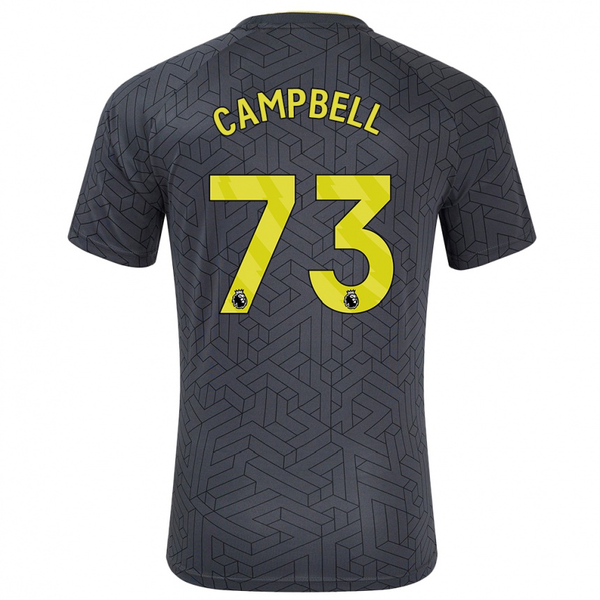 Kids Football Elijah Campbell #73 Black Yellow Away Jersey 2024/25 T-Shirt Uk