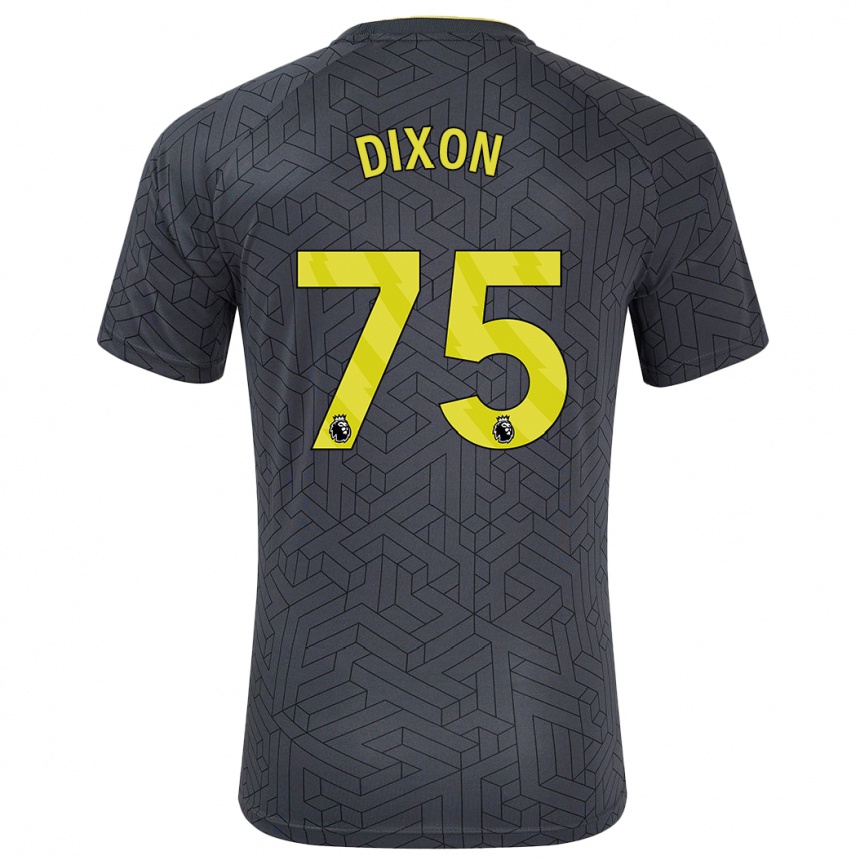 Kids Football Roman Dixon #75 Black Yellow Away Jersey 2024/25 T-Shirt Uk