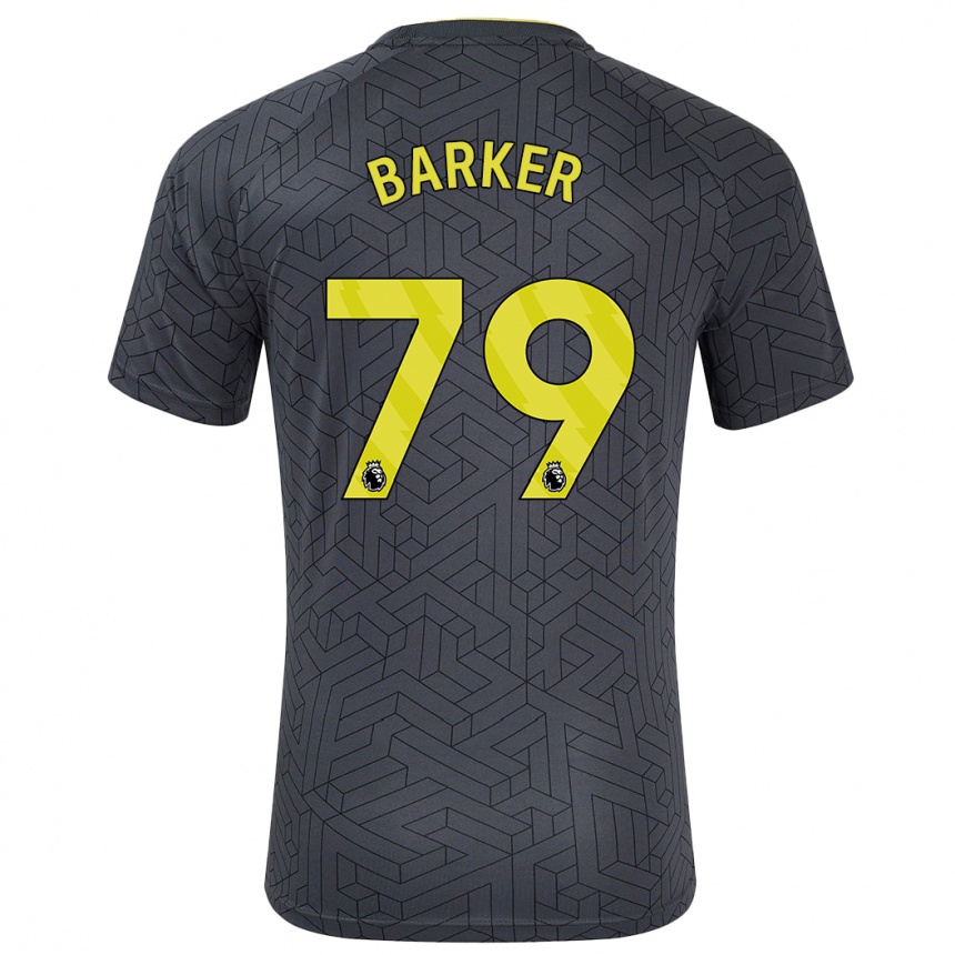 Kids Football Owen Barker #79 Black Yellow Away Jersey 2024/25 T-Shirt Uk