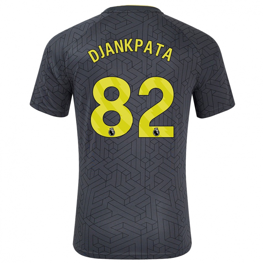 Kids Football Halid Djankpata #82 Black Yellow Away Jersey 2024/25 T-Shirt Uk