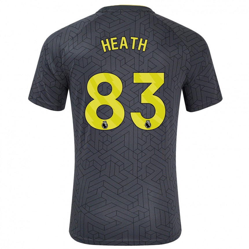 Kids Football Isaac Heath #83 Black Yellow Away Jersey 2024/25 T-Shirt Uk