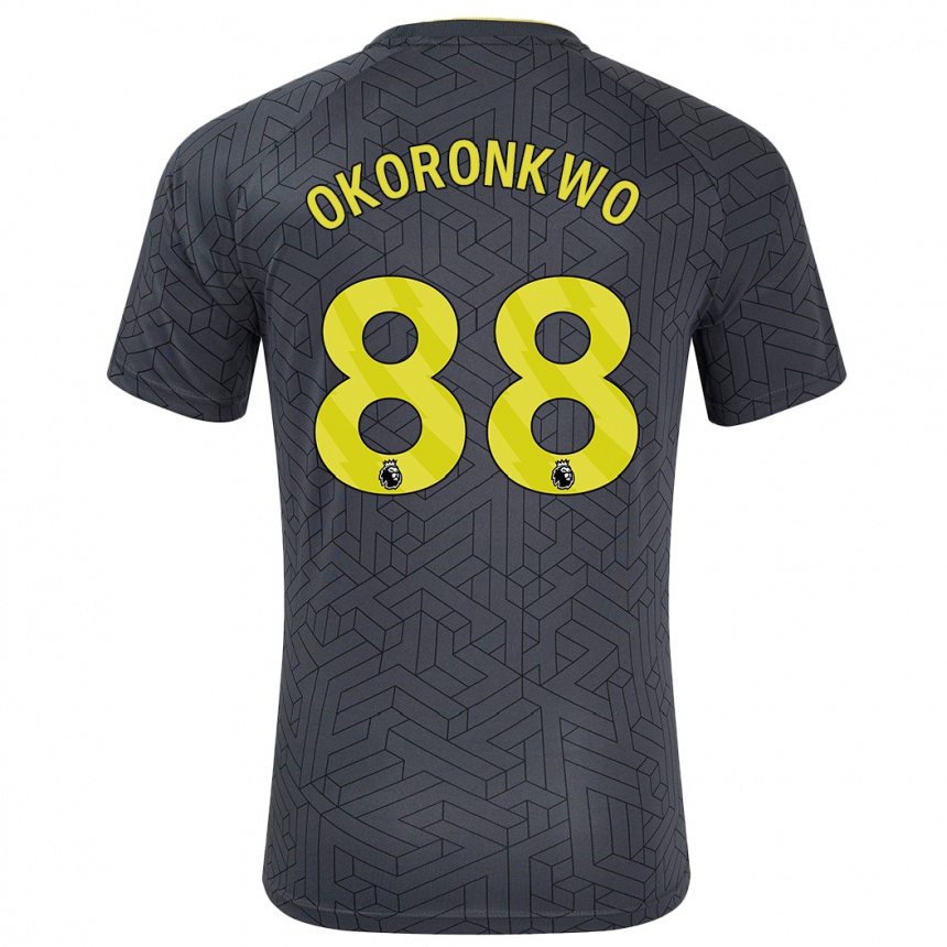 Kids Football Francis Okoronkwo #88 Black Yellow Away Jersey 2024/25 T-Shirt Uk