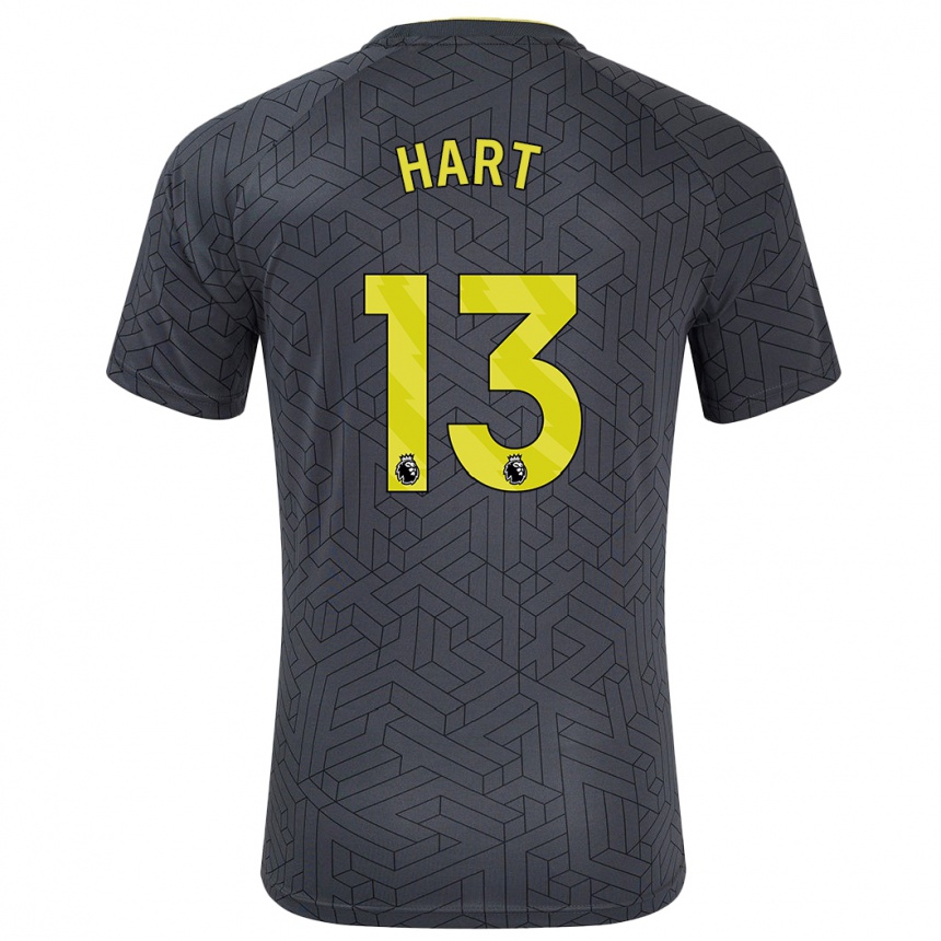 Kids Football Libby Hart #13 Black Yellow Away Jersey 2024/25 T-Shirt Uk