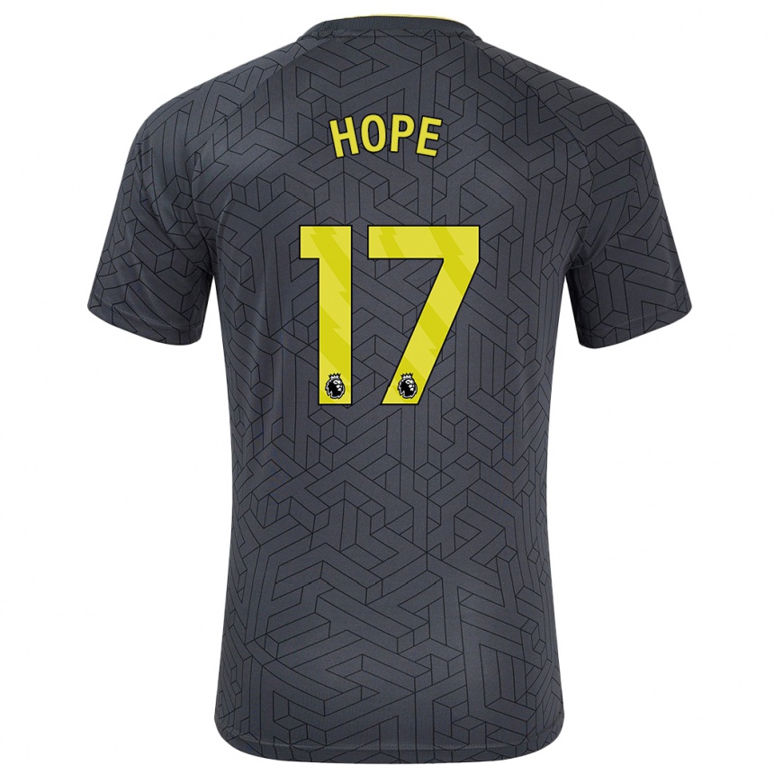 Kids Football Lucy Hope #17 Black Yellow Away Jersey 2024/25 T-Shirt Uk