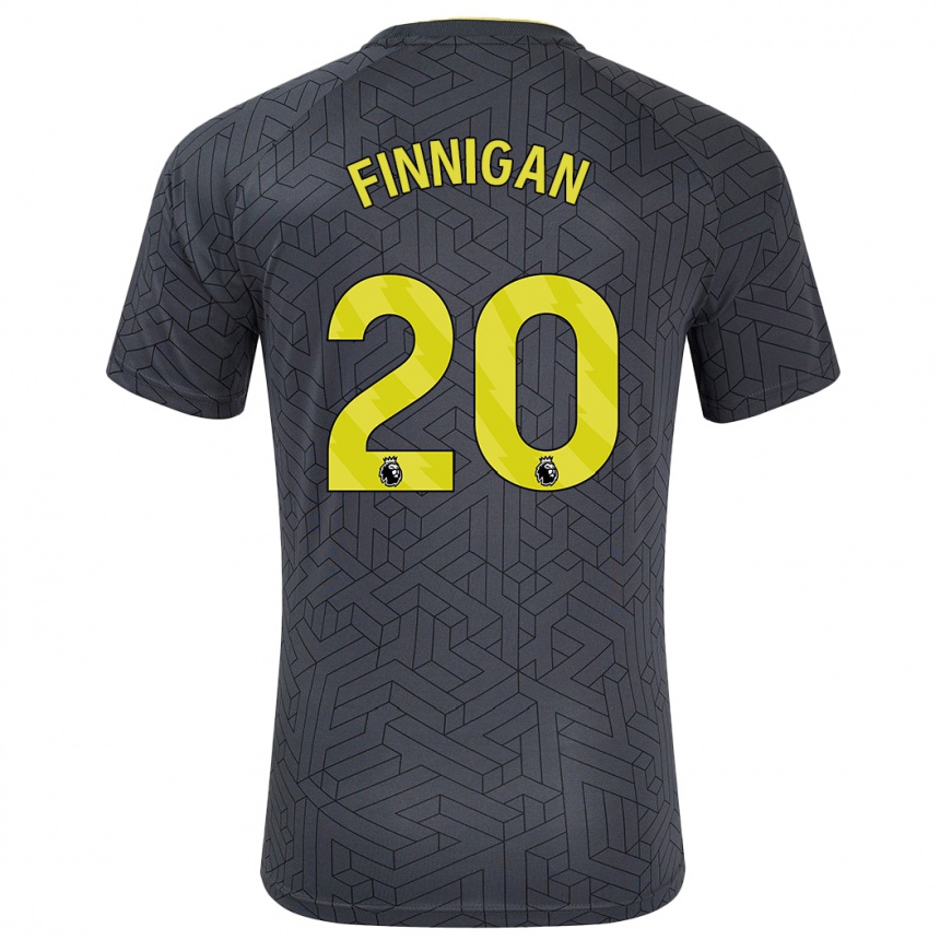 Kids Football Megan Finnigan #20 Black Yellow Away Jersey 2024/25 T-Shirt Uk