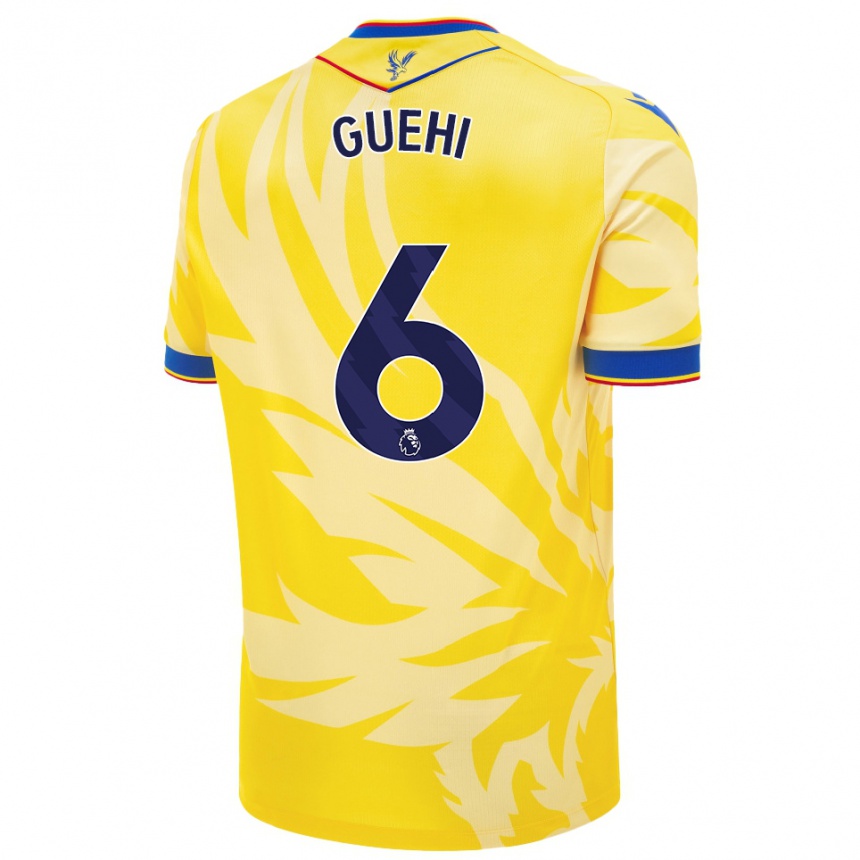 Kids Football Marc Guéhi #6 Yellow Away Jersey 2024/25 T-Shirt Uk