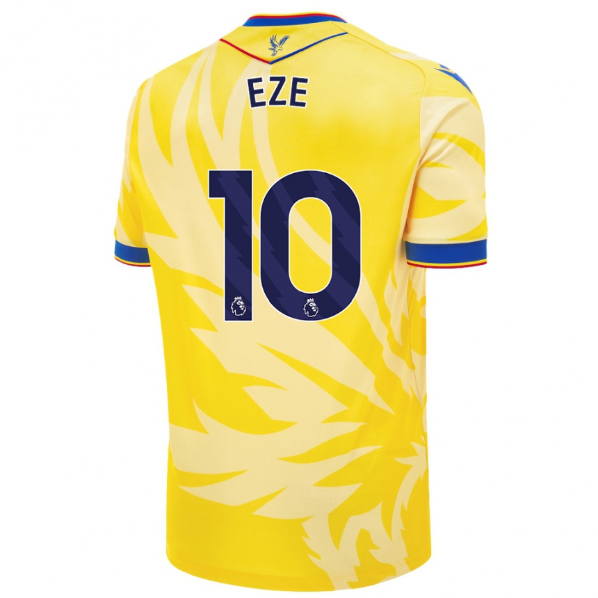 Kids Football Eberechi Eze #10 Yellow Away Jersey 2024/25 T-Shirt Uk