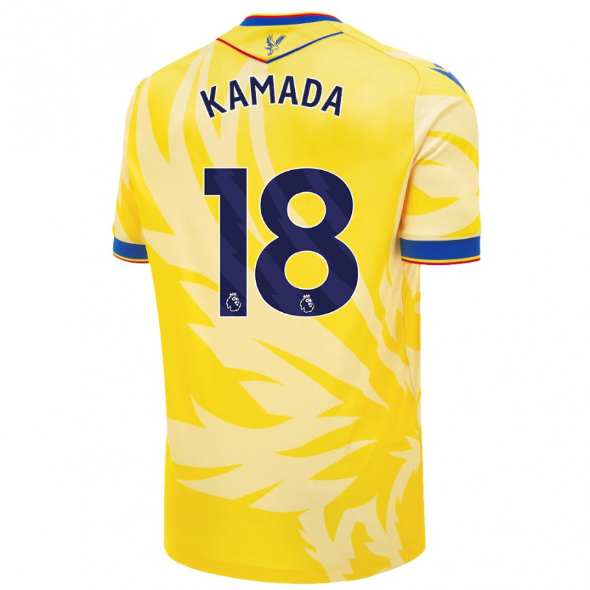 Kids Football Daichi Kamada #18 Yellow Away Jersey 2024/25 T-Shirt Uk