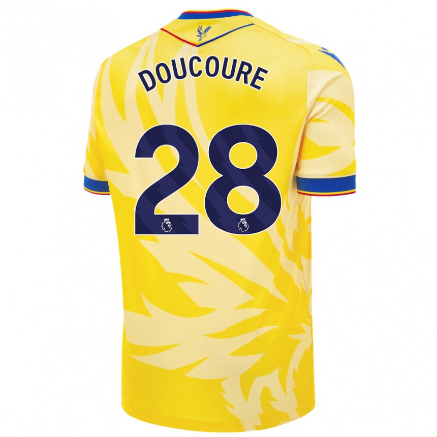 Kids Football Cheick Doucouré #28 Yellow Away Jersey 2024/25 T-Shirt Uk