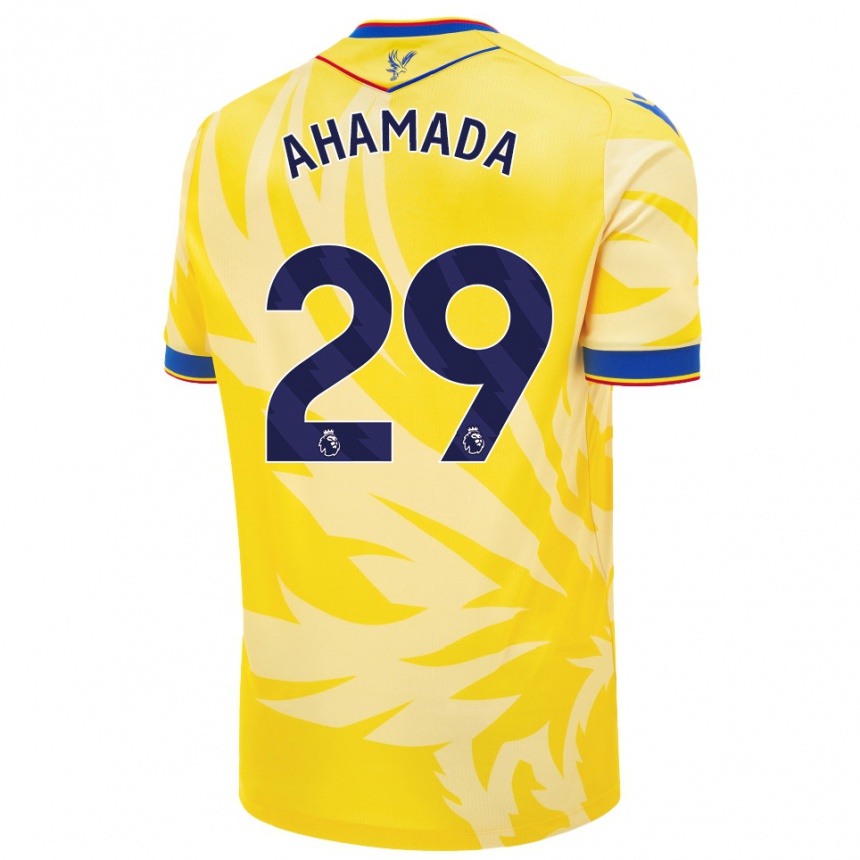 Kids Football Naouirou Ahamada #29 Yellow Away Jersey 2024/25 T-Shirt Uk