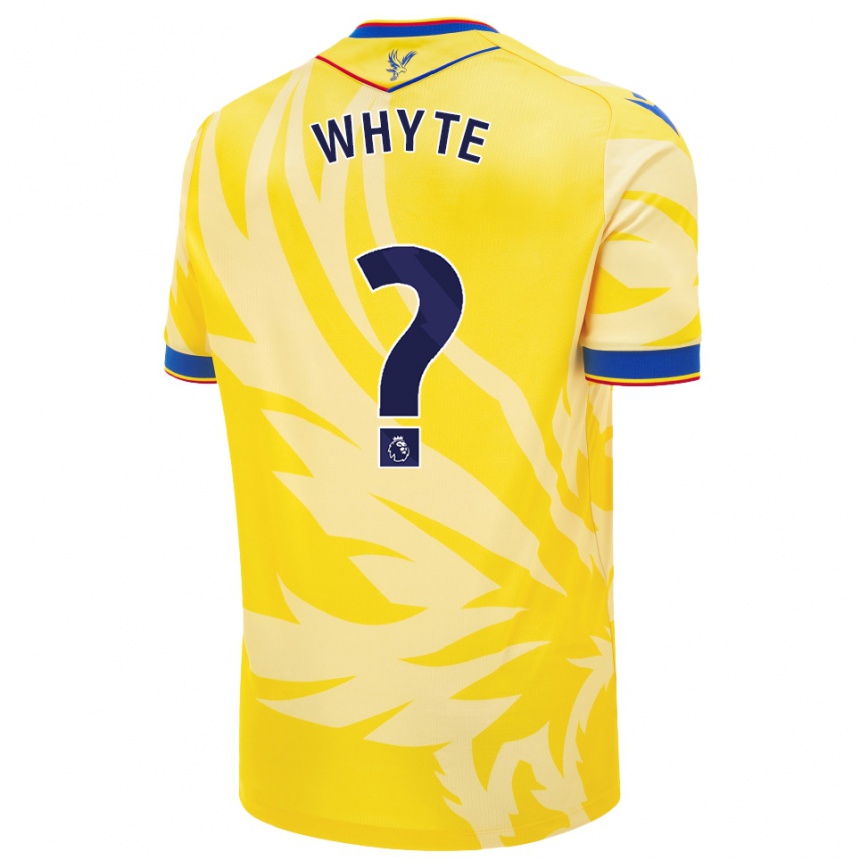 Kids Football Tyler Whyte #0 Yellow Away Jersey 2024/25 T-Shirt Uk