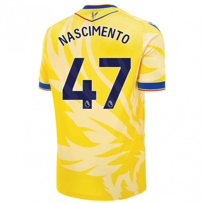 Kids Football Adler Nascimento #47 Yellow Away Jersey 2024/25 T-Shirt Uk