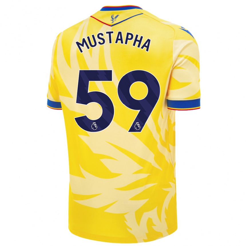 Kids Football Hindolo Mustapha #59 Yellow Away Jersey 2024/25 T-Shirt Uk