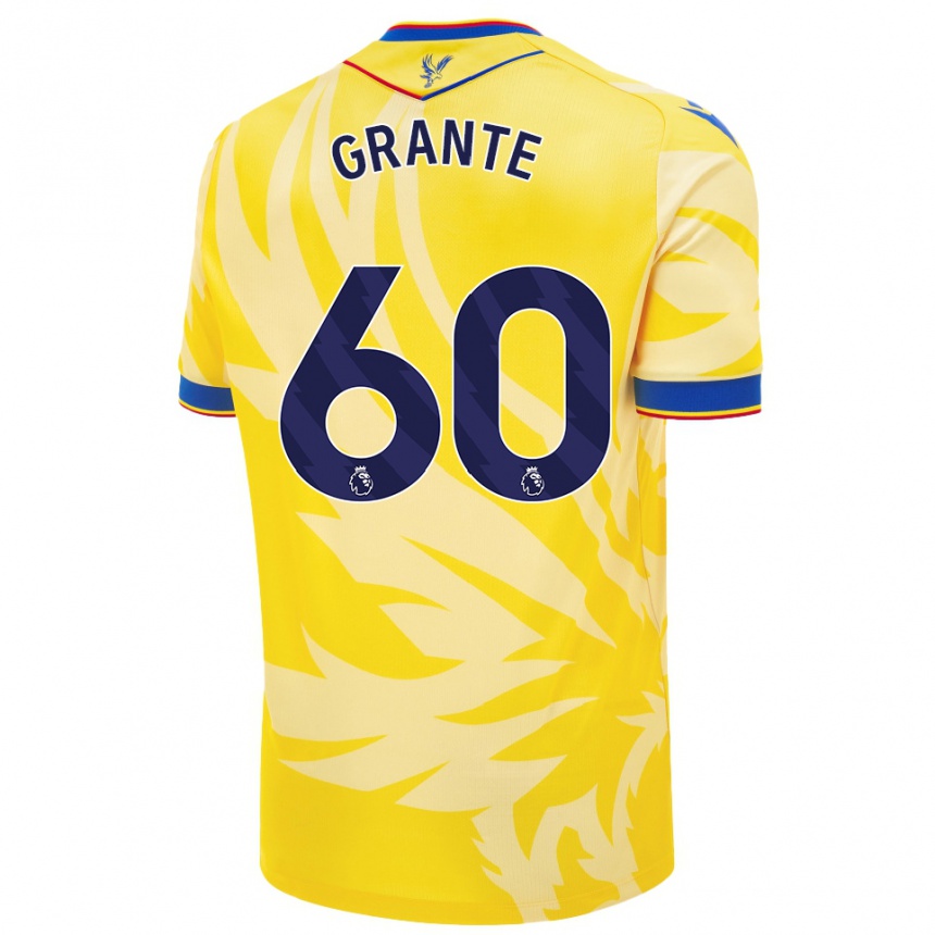 Kids Football Jake Grante #60 Yellow Away Jersey 2024/25 T-Shirt Uk