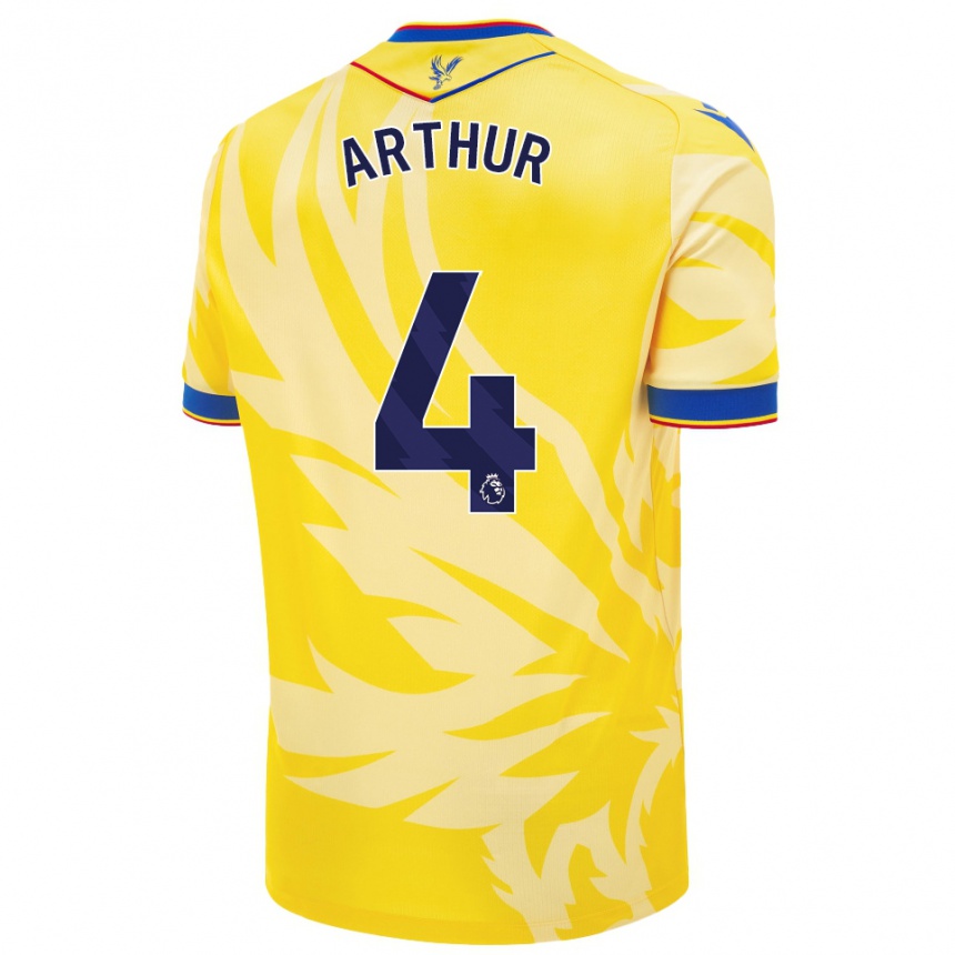 Kids Football Chloe Arthur #4 Yellow Away Jersey 2024/25 T-Shirt Uk