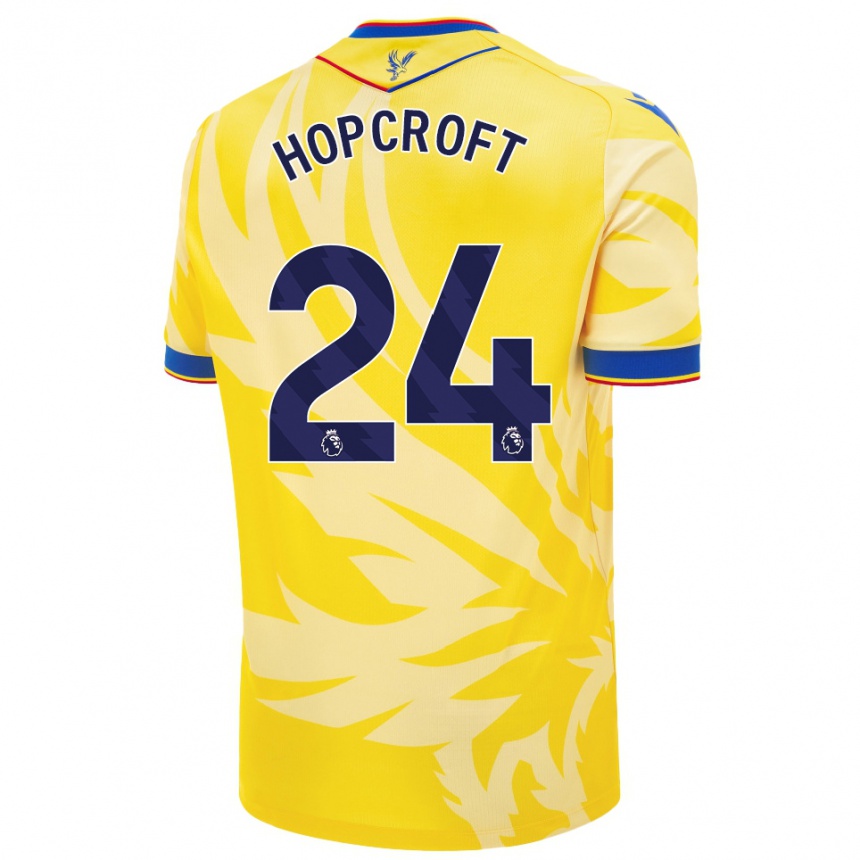 Kids Football Shanade Hopcroft #24 Yellow Away Jersey 2024/25 T-Shirt Uk