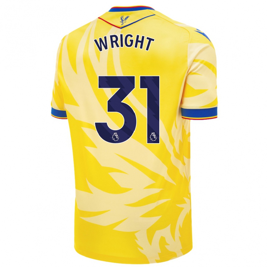 Kids Football Annis-Clara Wright #31 Yellow Away Jersey 2024/25 T-Shirt Uk